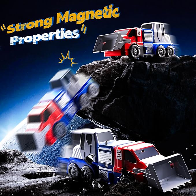 5-in-1 Robot Toys Cars for Kids 3-5, Magnetism Transforming Robots, Detachable Construction DIY Assembling Vehicle Sets, Educational Toys for Boys Girls 3 4 5 6 7 8, Birthday Gifts