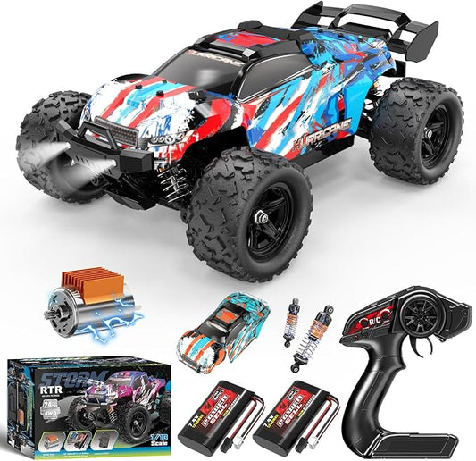 YESHIN 1:18 RC Cars 40km/h Speed 4X4 Off Road Remote Control Car, Waterproof Electric Powered All Terrain Toys Vehicles with 2 Rechargeable Batteries 2 Shells, Xmas Gifts for Kid and Adults