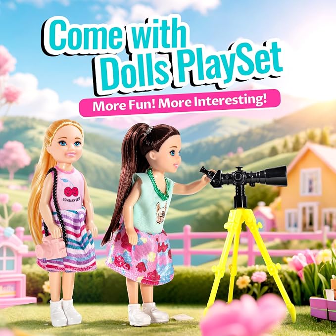 ULOVEME RC Cars - Remote Control Car with 5.5" Doll for Girls, 2.4GHz Je ep RC Cars - Simple Control Toy Cars for Kids (Blue)