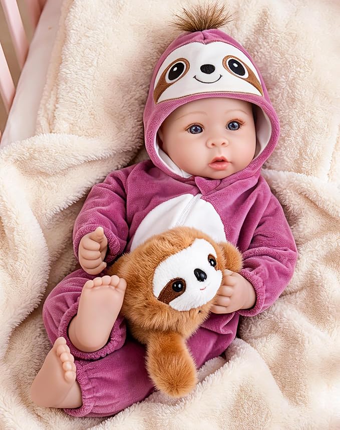 UOFTKIZ Lifelike Baby Doll - 17" Soft Body Girl Doll with Open Eyes, Gift for Kids 3+, Grandparents, New-Parents