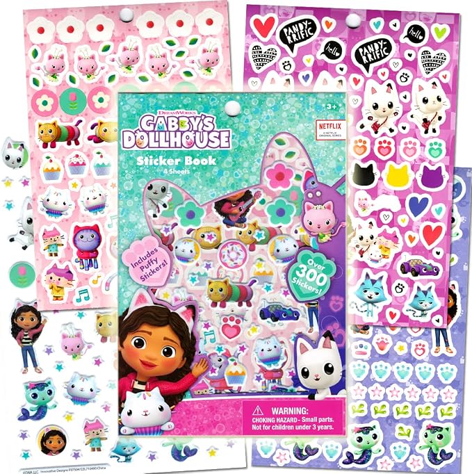 Bendon Gabby’s Dollhouse Coloring Activity Book and Sticker Set for Kids