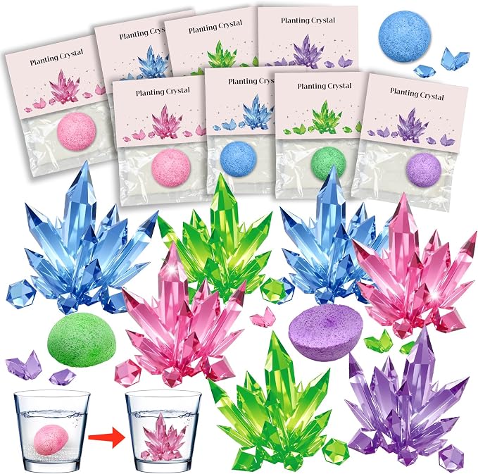 16Pcs Science Kit Crystal Growing Party Favor Supply Gifts for Kids Classroom Goodiebags Christmas Valentine's Day Gifts (16Pcs, One Size)