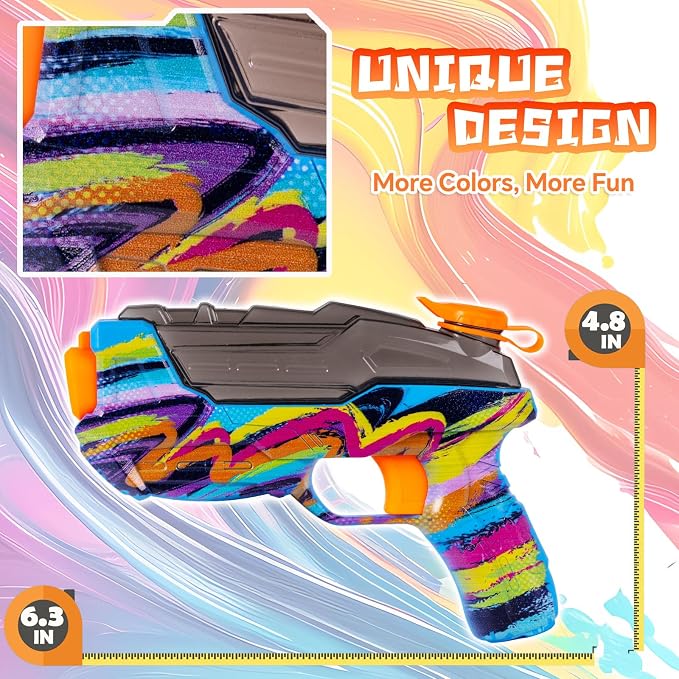 4 Pack Water Gun for Kids Adults, Watercolor Squirt Gun with Trigger, Long Range Water Pistol, Super Water Blaster Soaker Toys for Outdoor Play, Pool, Beach, Yard, Summer Party