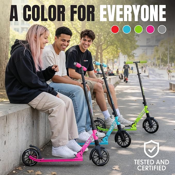 Kick Scooter for Kids, Teens & Adults - Lightweight Durable Frame, Smooth Ride, Sturdy Deck - Fun Rides for All Ages - Madd Gear