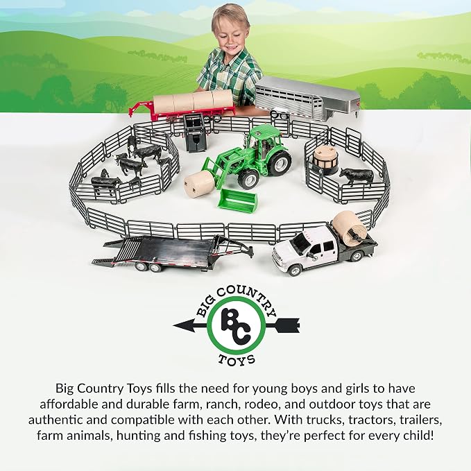 Big Country Toys Realistic Ford® Truck Toy & Trailer Hitch, 1:20 Scale Farm Toys for 3 Year Old Boys…