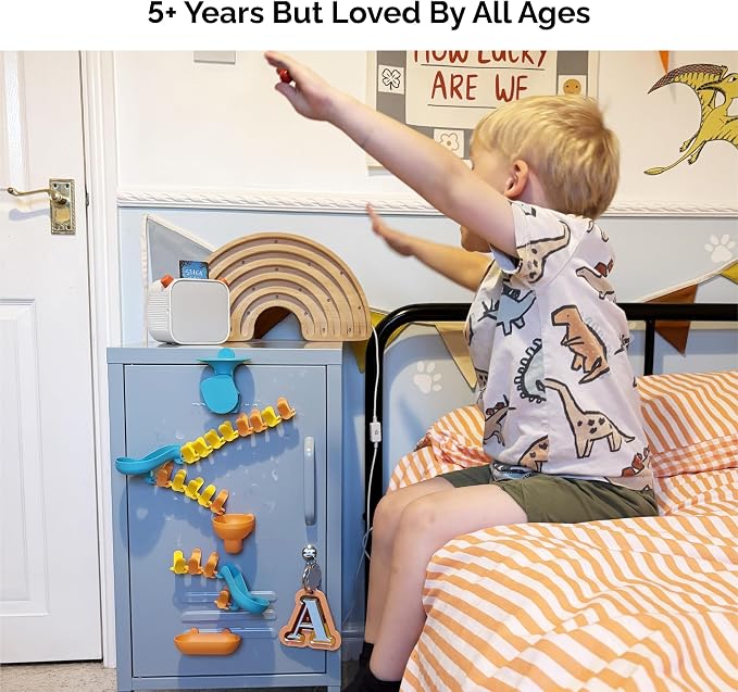 Oribel VertiPlay Magnetic Marble Run | Builder Set STEM Toy | Creative Free Play Construction Kit for Kids | Works on Fridges, Lockers & Metal Surfaces (Ages 5+) Builder Set (75)