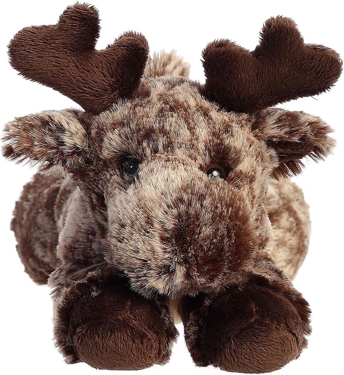 Aurora® Adorable Mini Flopsie™ Maia Moose™ Stuffed Animal - Mini Companions Ready for Playful Adventures - for Kids All Ages, Toddlers, Adults, and Families - Brown 8 Inches