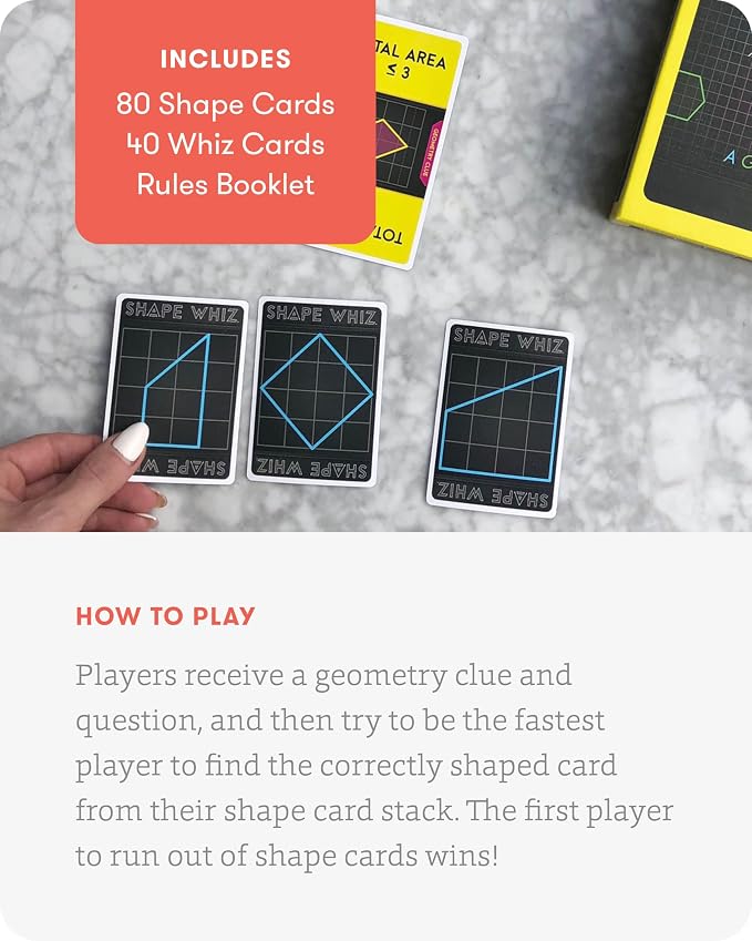 SimplyFun Shape Whiz - A Fun and Educational Math Game Using Geometry and Our Powers of Approximation - for 2 to 4 Players - Ages 10 & Up