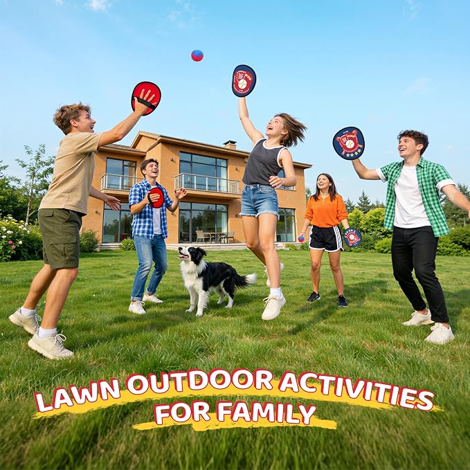Twinkoo Toss and Catch Ball Game Set for Kids, Kids Toddler Baseball Glove & Catch Ball Toys,Kids Outdoor Games for Family, Toys for Beach Pool Yard Outside, Birthday Gift for Ages 3 4 5 6 7 8-12