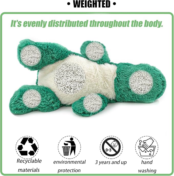 YOUBLEK 16" | 2 Pounds Green Dinosaur Weighted Stuffed Animals,Sensory Comfort Plush Throw Pillow Toy,Kawaii Plushies Hugging Toy Gifts for Kids & Adults (Dinosaur, 16 inch 2 Pounds)