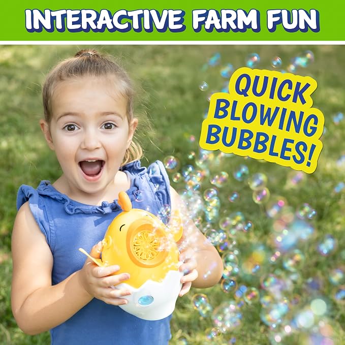 Maxx Bubbles Dancing Chick – Bubble Blower Toy for Kids, Spins & Flaps Wings, Outdoor Fun, Birthday Party Gift, Easter Basket Stuffer, Active Play
