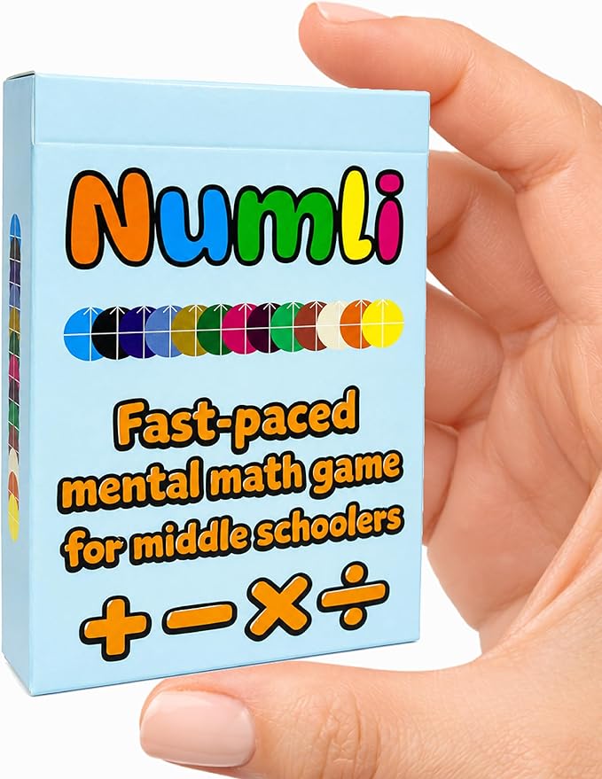 Numli - Math Booster Game 5th, 6th, 7th Grade - More Fun Than Flash Cards - Add, Subtract, Multiply, Divide - Classroom Games - Middle School Games - Math Card Games