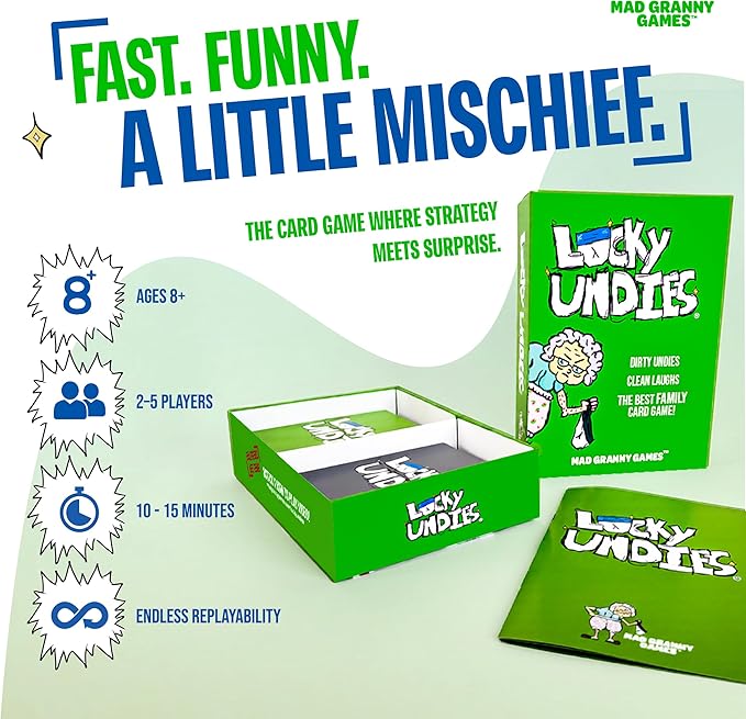 Hilarious Family Card Game for Kids, Teens & Adults | Fast-Paced Party Game for 2–5 Players, Ages 8+ | Quick 10–15 Minute Game Night by Mad Granny Games