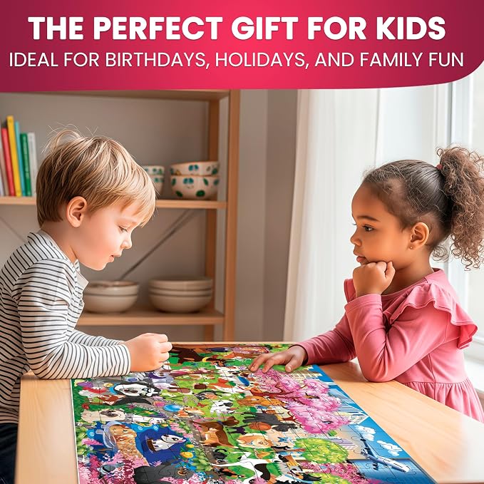 QUOKKA 100 Piece Puzzles for Kids Ages 4-6 – 4 Jigsaw Puzzles for Kids Ages 6-8 – Search and Find Unicorn Princess Mermaid Toys for Children 8-10 Year Old – Educational Game Gift for Boys and Girls