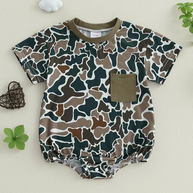 Kavousa Baby Boy Clothes Summer Baby Boy Bubble Romper Short Sleeve Jumpsuit One Piece Outfit Newborn Infant Clothing
