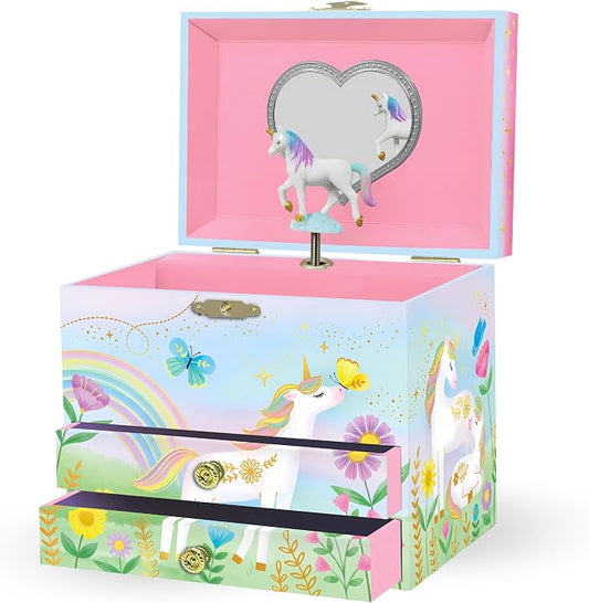 Giggle & Honey® Musical Unicorn Jewelry Box for Girls | Music Boxes for Little Girls | Toddler Jewelry Box for 4 Year Old Kids | Toys for Toddlers | Birthday Gifts for Kids 5, 6, 7, 8, 9 Years