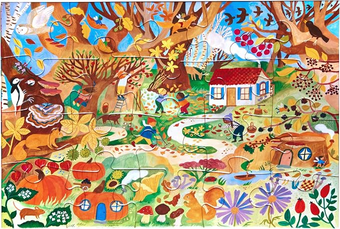 eeBoo 20 Piece Giant Floor Puzzle - Fairy Cottage Children's Puzzle Fantasy Nature Themed, Large Pieces for Small Hands to Develop Motor Skills