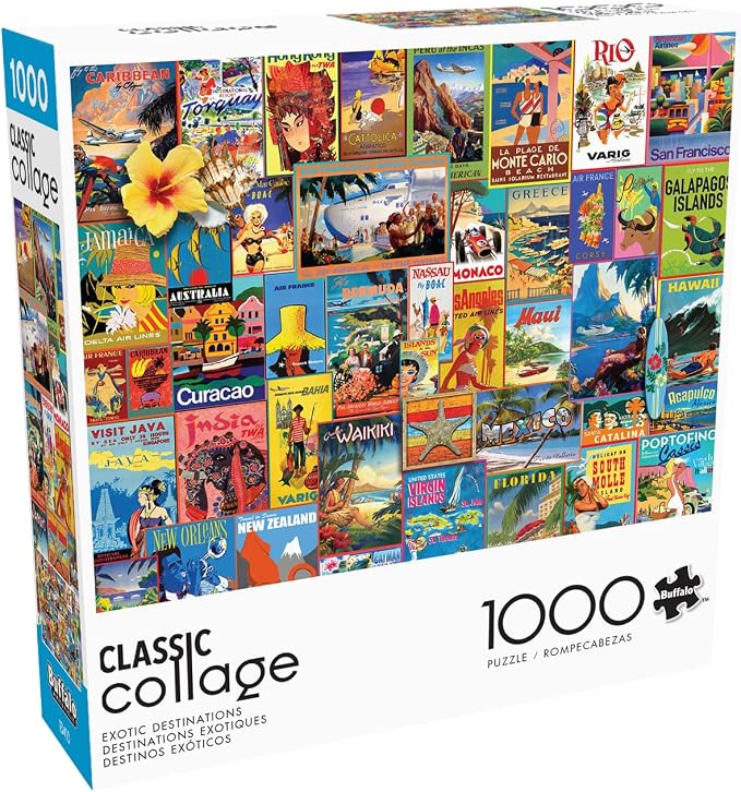 Buffalo Games Lewis T Johnson Exotic Destinations 1000 Piece Jigsaw Puzzle - Multicolor, 26.75 x 19.75 in - Includes Poster - Puzzles for Adults - Focus & Relaxation