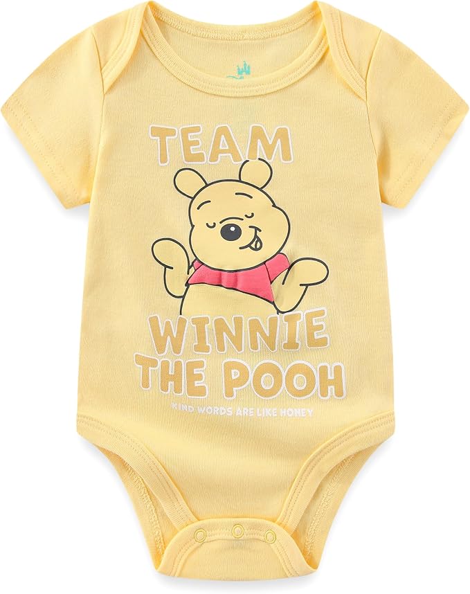 Disney Baby Toy Story Mickey Mouse Cars Winnie the Pooh Boys 3 Pack Bodysuit Creeper for Newborn and Infant
