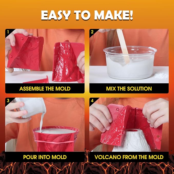 Volcano Science Kit for Kids – Erupting Volcano Making Kit, STEM Project & Science Experiment Kit, Non-Toxic Materials