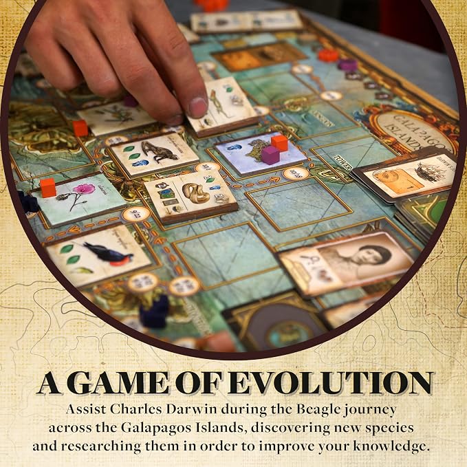 On The Origin of Species | An Evolutionary Research Board Game by Artana Games | Charles Darwin's Trip Through the Galapagos as a Strategic Science Board Game for Kids and Families | Based on the Book