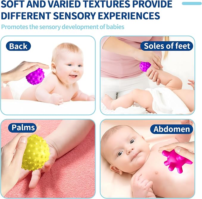 Sensory Balls for Toddlers 1-3, Sensory Baby Toys 6-12 Months, Infant Squeeze Sensory Toys,Baby Rattle Ball, Baby Teething Sensory Montessori Toys Soft Chew Toy with Rattles for Babies | 6-Pack Infant Squeeze Ball, Baby Rattles, Baby Soft Chew Toys, Gi...