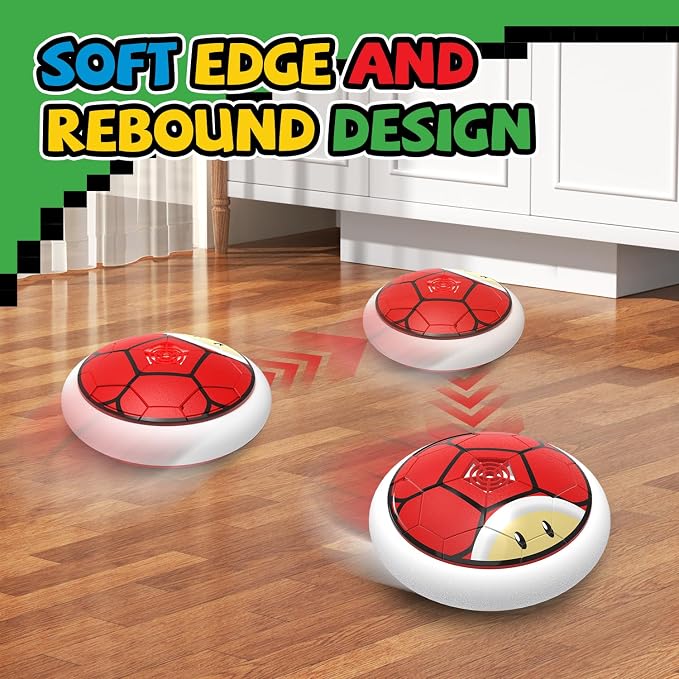 Soccer Toy for Boys 4-6 Hover Soccer Ball for Kids 4-6 Boy Birthday Gifts Indoor Toy Games Gift for Boys Age 5 6, 7, 8, 9, 10 Year Old LED Boy Toys Game for Kid 6-8, 8-12 Gift for 8 Year Olds (Red)