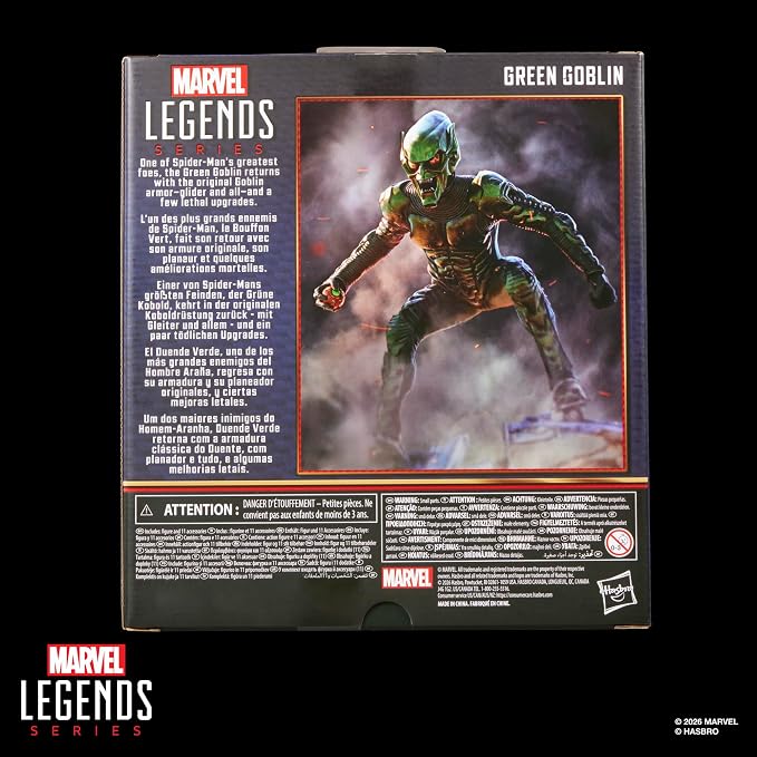 Marvel Legends Series Green Goblin, Spider-Man: No Way Home Deluxe 6 Inch Action Figure Set with Original Goblin Armor and Glider