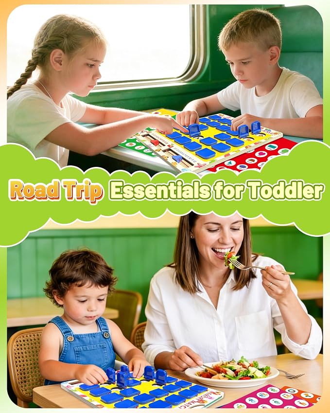 Matching Memory Game for Kids Ages 3-5 4-8, Car Airplane Travel Toys Games Activities for 3-5, Road Trip Essentials for Kids Toddlers, Board Games for Kids 4-6, Birthday Gifts for Kids Boys Girls