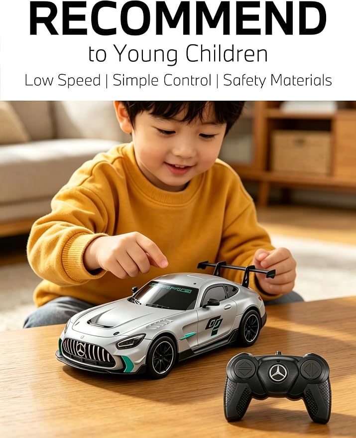 RASTAR 10230 1/24 RC Car Mercedes-AMG GT2 with 2.4G Remote, Gray | Officially Licensed, Ideal Gift, 2.4G Remote, Independent Suspension, Racing Car Model for Play & Display