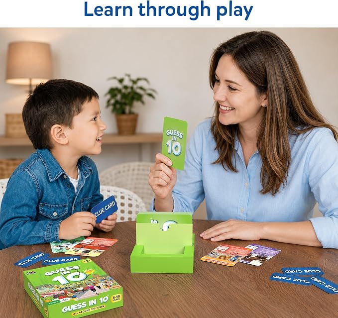 Skillmatics Guess in 10 Around Town, Perfect for Boys, Girls, Kids, and Families Who Love Card Games, Board Games, Travel Friendly, Gifts for Ages 6, 7, 8, 9 & Up