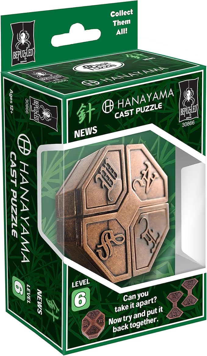 BePuzzled | News Hanayama Metal Brainteaser Puzzle Mensa Rated Level 6, for Ages 12 and Up