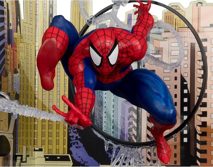 McFarlane Toys - Marvel Spider-Man 1:6th Scale Posed Figure with Scene & Comic (Based on The Amazing Spider-Man #301)