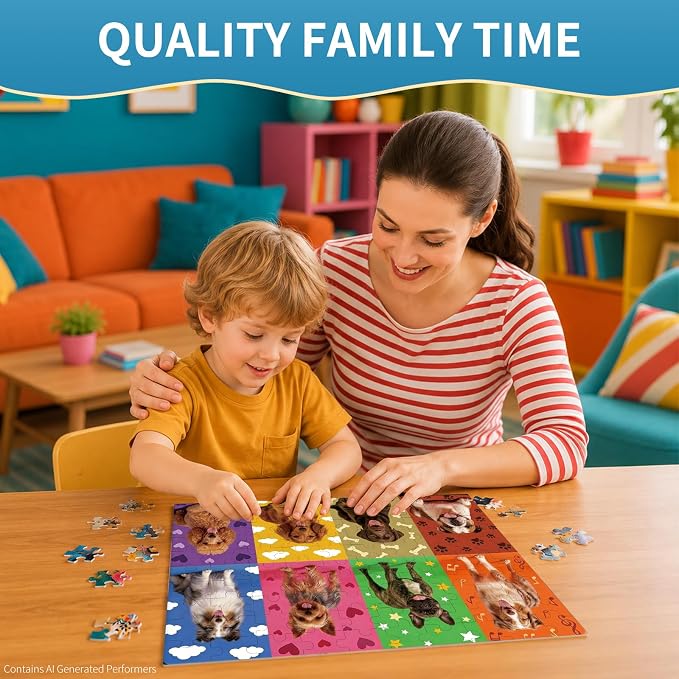 100 Pieces Puzzles for Kids Ages 4-8, Puppy Educational Kids 100 Piece Puzzle, Children Jigsaw Puzzles Kids Puzzles, Educational Learning Puzzle Toys for Girls and Boys