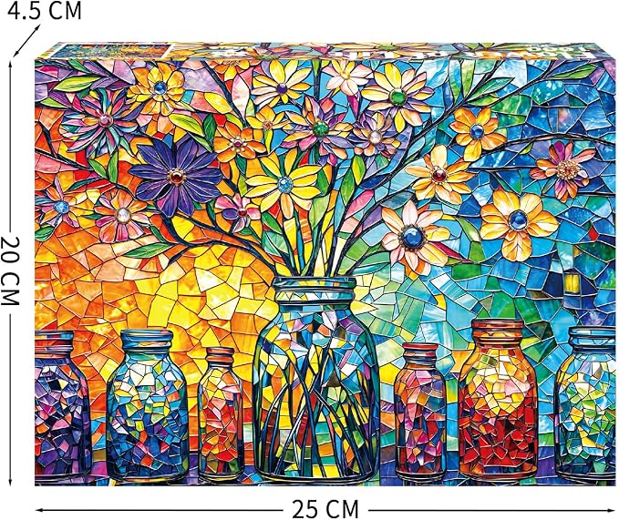 Stained Glass Puzzles Flower of Life Puzzles for Adults 1000 Piece, Jigsaw Puzzles for Adults, Adult Challenging Game Toys, Impossible Puzzle, Family Decoration Puzzle
