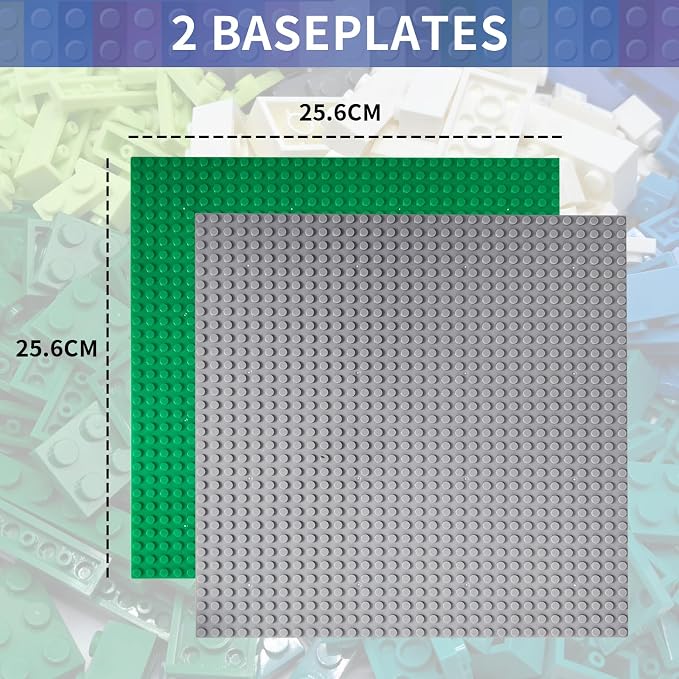 1000 PCS Classic Building Bricks with 2 Baseplates (32x32) - Standard Size Basic Bulk Blocks Set Compatible with Major Brands, 8 Natural Colors for Forest & Ocean, Creative STEM Toys for Kids Ages 6+