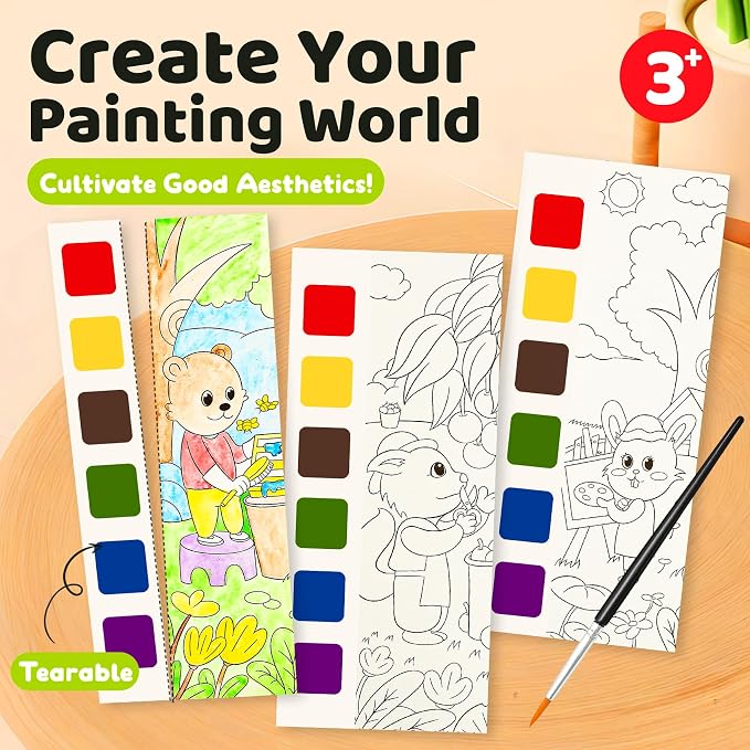 Water Coloring Book,Paint with Water Books for Kids Ages 3-5,Watercolor Painting Book for Toddlers 4-6,Creative Arts and Crafts & Airplane Travel Essentials for Boys Girls