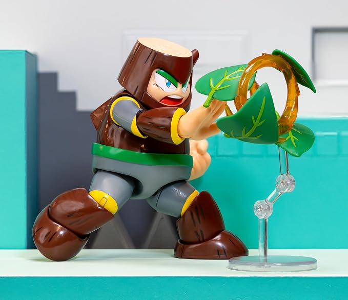 Jada Mega Man Wave 3 Wood Man Action Figure Toys – 1:12 Deluxe Scale – 6" Tall, Fully Articulated, Collector Packaging