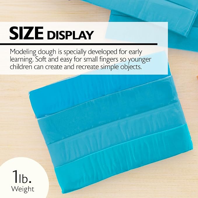 BAZIC Products Blue Modeling Clay, 1 lb, Non-Hardening, for Sculpting Art Crafts, Reusable, Case of 24