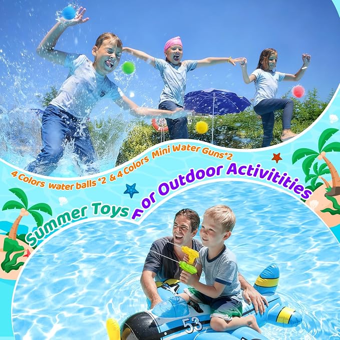Pool Party Favors Beach Party Favors - 48 PCS Pool Toys For Kids Ages 3-8 Beach Balls Bulk, Sand Bucket and Shovels Set, Kids Sunglasses Bulk, Beach Summer Toys, Pool Party Supplies,Sand Toys