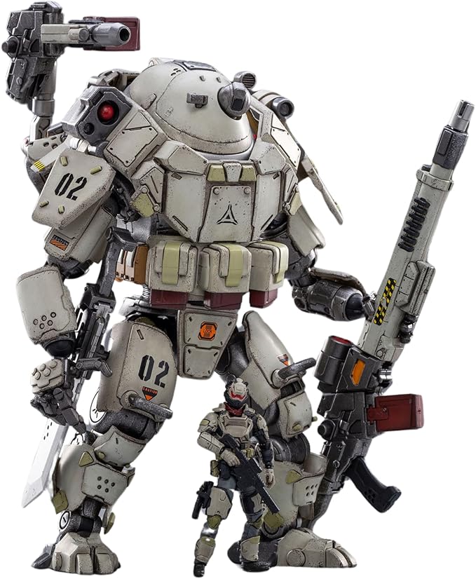 JoyToy 1/25 Action Figures White Steel Bone Mechina Armor and Soldier Anime Figure Collection Modern Military Model Dark Source Toys