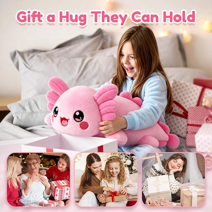 Axolotl Weighted Stuffed Animal, Soft Plush Toy Gift (24.8 Inch, 3.6 Lbs)