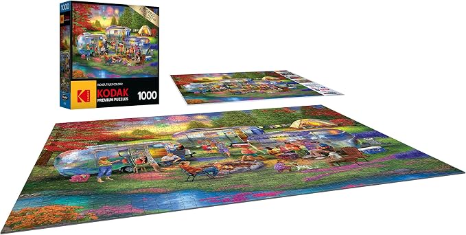 RoseArt - Kodak Premium - Shiny Happy Campers - 1000 Piece Jigsaw Puzzle for Adults