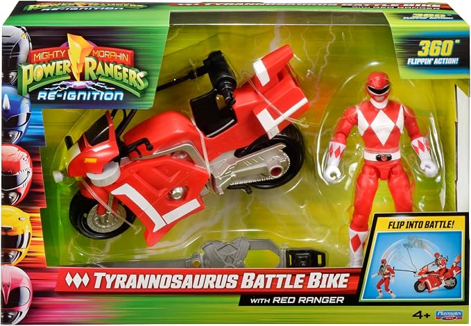 Power Rangers Mighty Morphin Re-Ignition - Tyrannosaurus Battle Bike with Red Ranger Figure by Playmates Toys