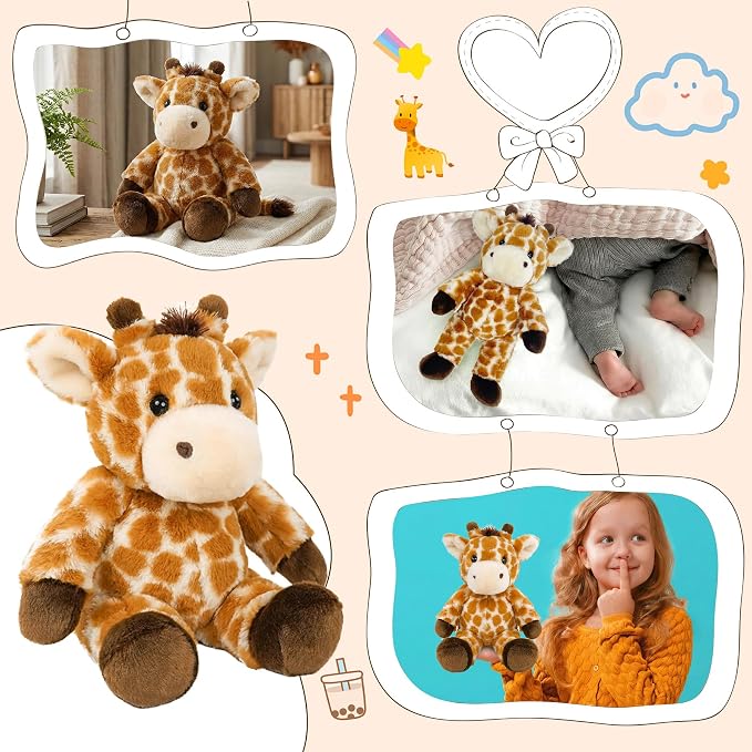 Stuffed Animal Plush Toy Soft Plushie Cuddly Giraffe Cute Plush Toy for Kids Toddlers Boys Girls Birthday Christmas Nursery Decor Party Favors