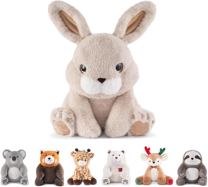 Niuniu Daddy 14" | 3.5 Pound Weighted Bunny Stuffed Animal for Kids & Adults, Rabbit Large Plush Toy with Soft Fur, Weighted Plushies Pillow for Sensory Calm, Huggable Gift for Everyday Comfort