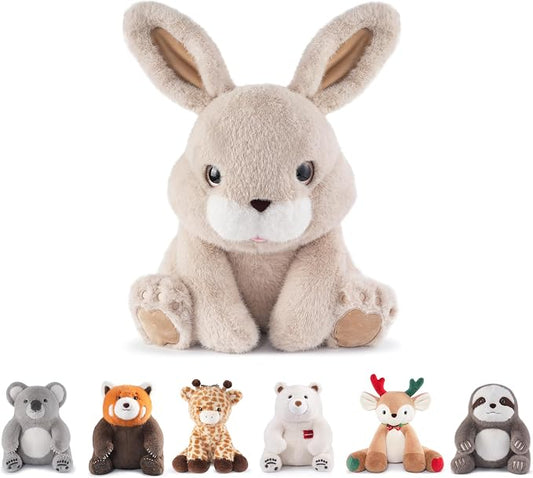 Niuniu Daddy 14" | 3.5 Pound Weighted Bunny Stuffed Animal for Kids & Adults, Rabbit Large Plush Toy with Soft Fur, Weighted Plushies Pillow for Sensory Calm, Huggable Gift for Everyday Comfort