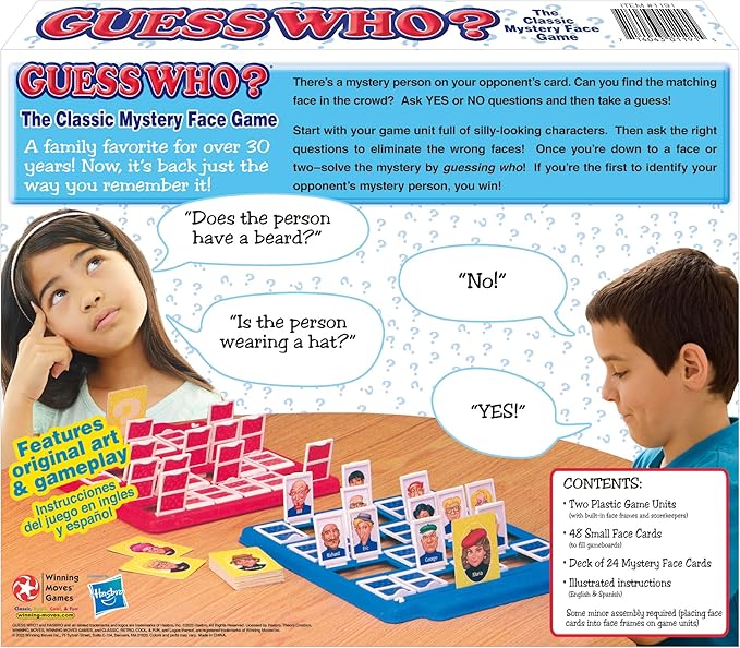 Guess Who? Board Game with Classic Characters by Winning Moves Games USA | Mystery Game of Deduction, 2 Players, Ages 6+