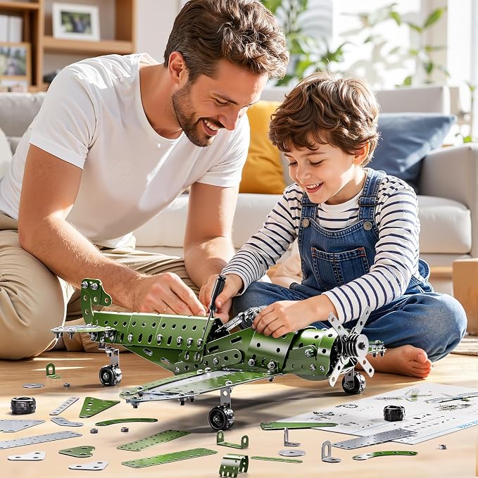 Metal Model Airplane Kits - STEM Projects for Kids Ages 8-12, Assembly Educational Building Toys Model Aircraft Metal for Kids Boys Girls 8 9 10 11 12 Years Old