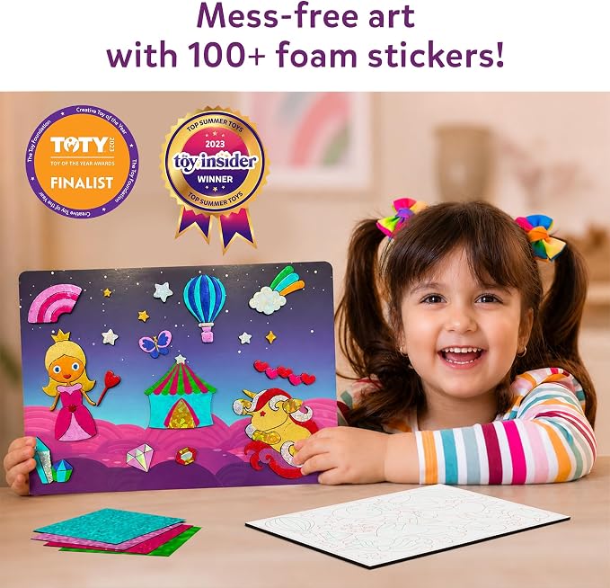 Skillmatics Foil Fun - Unicorns & Princesses, No Mess Art & Craft Kit for Kids, Craft Kits & Supplies, DIY Creative Activity, Travel Toys, Screen-Free Entertainment, Gifts for Ages 4, 5, 6, 7, 8, 9